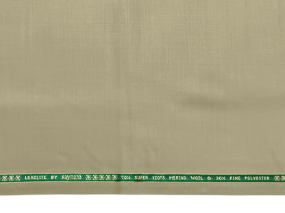 Raymond Luxolite 70% Wool Super 120s Suiting Fabric (Beige , Plain Weave)