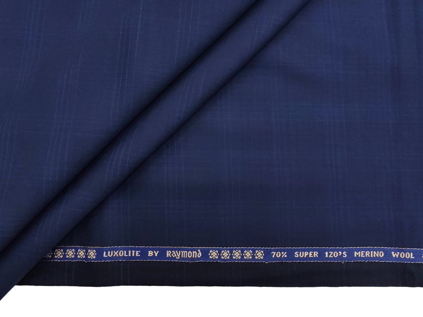 Raymond Luxolite 70% Wool Super 120s Suiting Fabric (Classic Blue, Checks)