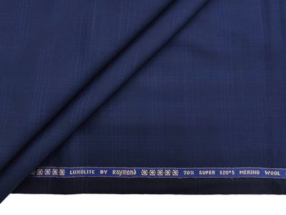 Raymond Luxolite 70% Wool Super 120s Suiting Fabric (Classic Blue, Checks)