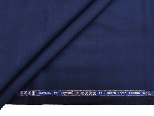 Raymond Luxolite 70% Wool Super 120s Suiting Fabric (Classic Blue, Checks)