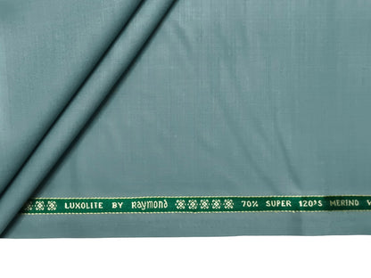 Raymond Luxolite 70% Wool Super 120s Suiting Fabric (Ice Blue, Plain Weave)