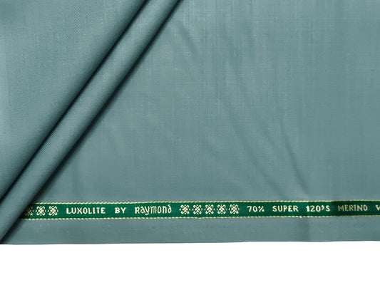 Raymond Luxolite 70% Wool Super 120s Suiting Fabric (Ice Blue, Plain Weave)