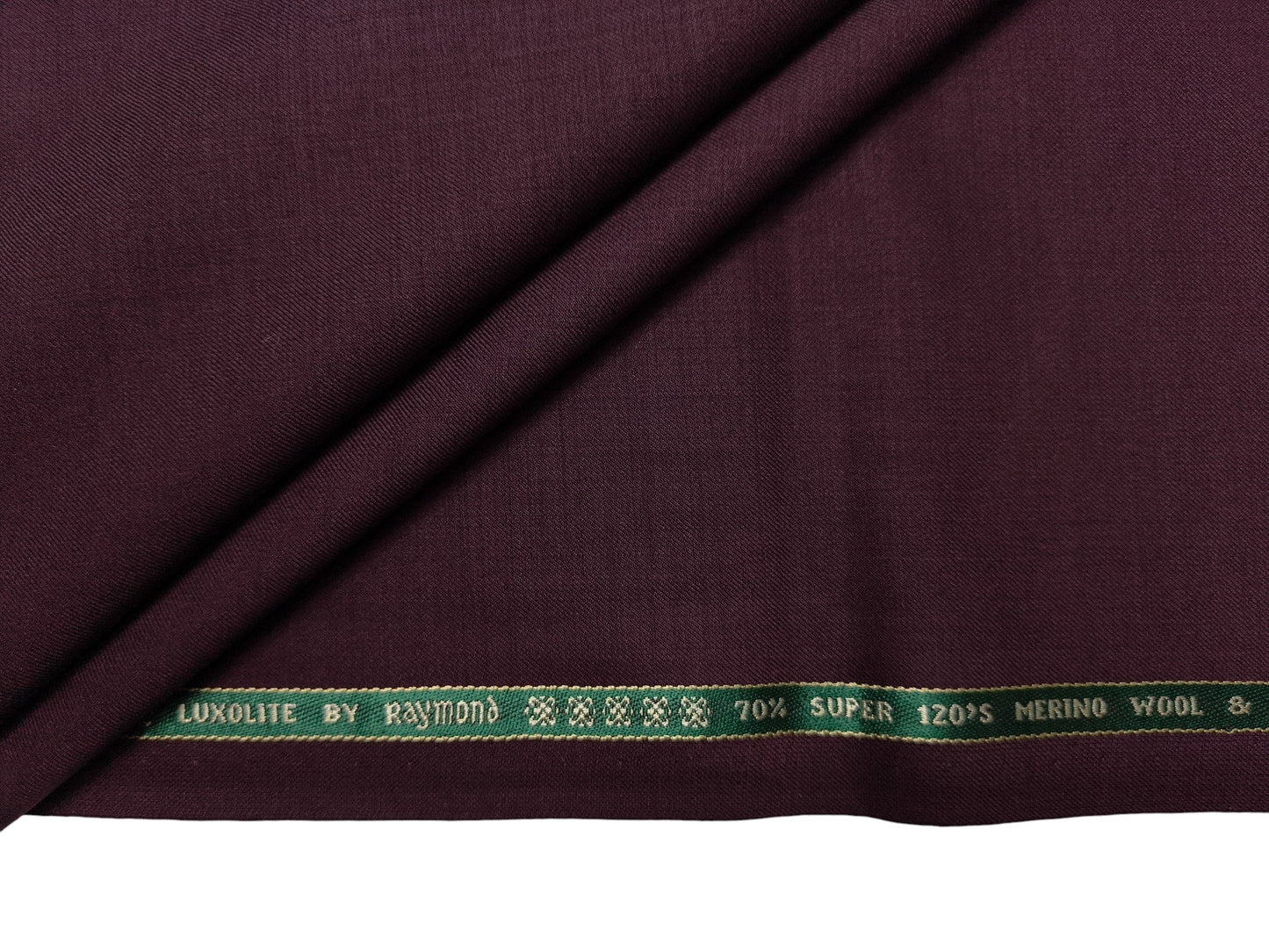 Raymond Luxolite 70% Wool Super 120s Suiting Fabric (Maroon, Plain Weave)