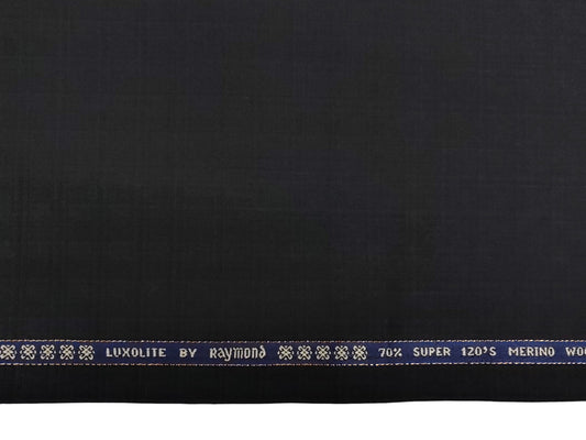 Raymond Luxolite 70% Wool Super 120s Suiting Fabric (Black, Patterned)