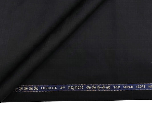 Raymond Luxolite 70% Wool Super 120s Suiting Fabric (Black, Patterned)