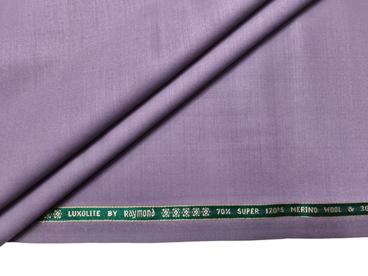 Raymond Luxolite 70% Wool Super 120s Suiting Fabric (Soft Lavender, Plain Weave)