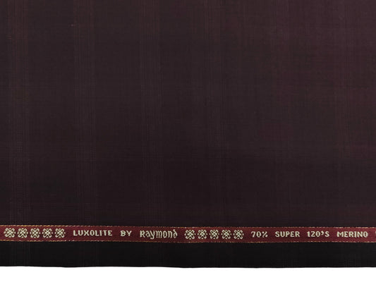 Raymond Luxolite 70% Wool Super 120s Suiting Fabric (Maroon, Checks)