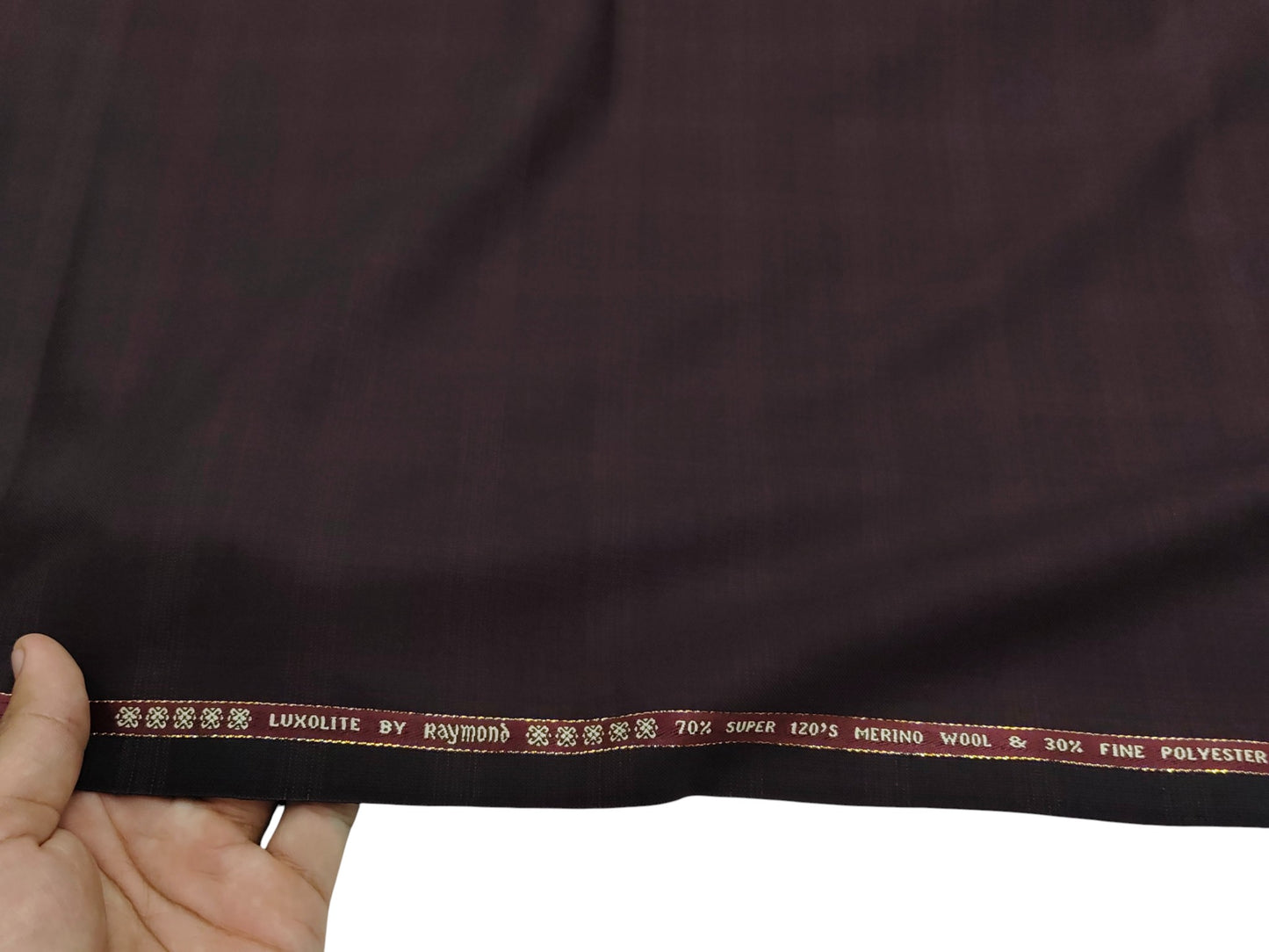 Raymond Luxolite 70% Wool Super 120s Suiting Fabric (Maroon, Checks)