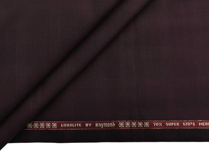 Raymond Luxolite 70% Wool Super 120s Suiting Fabric (Maroon, Checks)