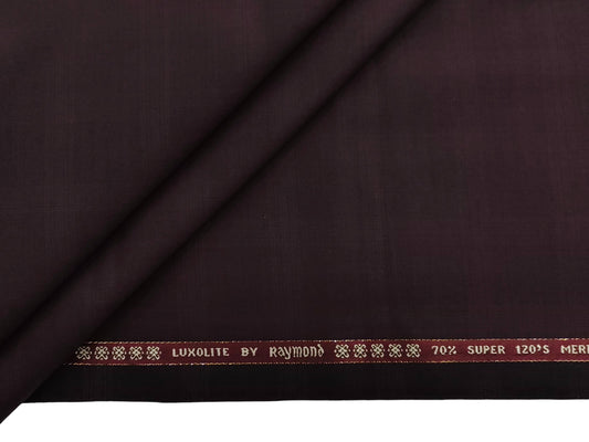 Raymond Luxolite 70% Wool Super 120s Suiting Fabric (Maroon, Checks)