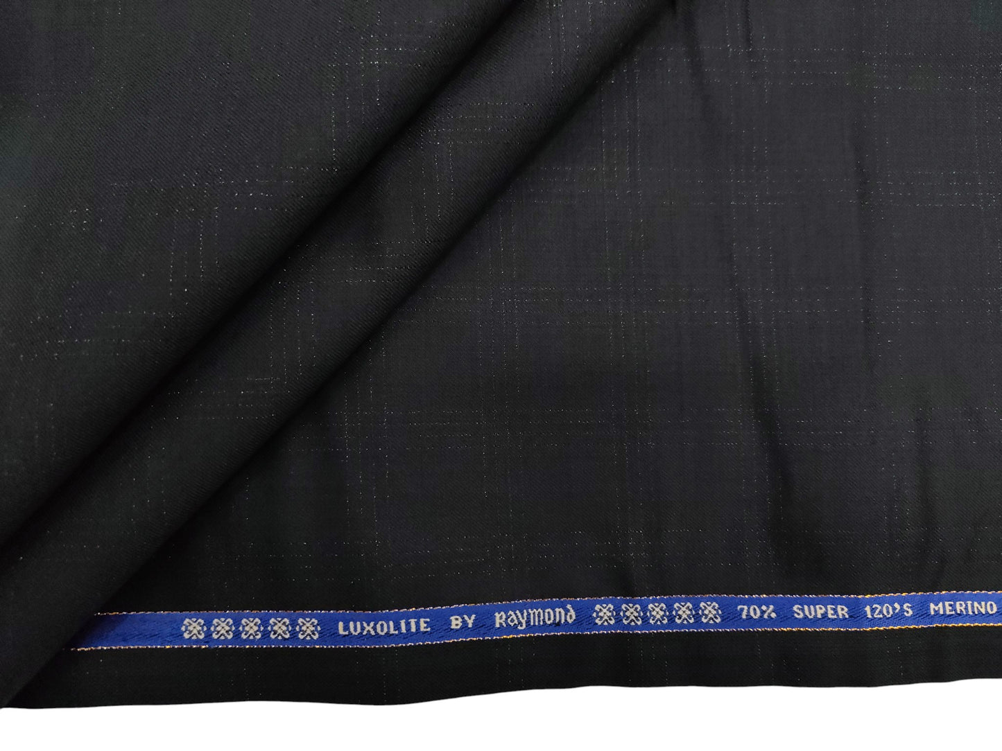Raymond Luxolite 70% Wool Super 120s Suiting Fabric (Black, Vibrant Checks)