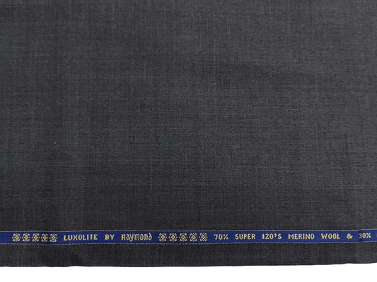 Raymond Luxolite 70% Wool Super 120s Suiting Fabric (Classic Grey, Plain )