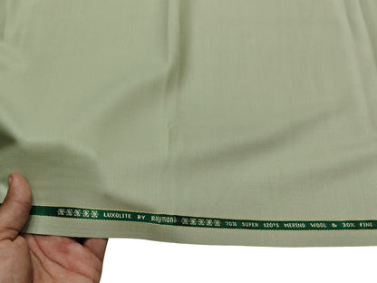 Raymond Luxolite 70% Wool Super 120s Suiting Fabric (Light Green, Plain Weave)