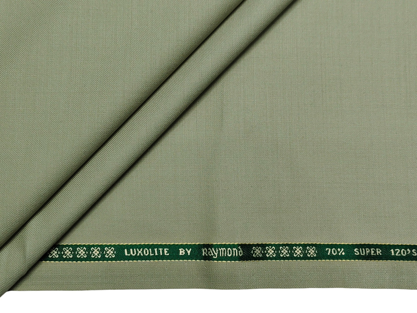 Raymond Luxolite 70% Wool Super 120s Suiting Fabric (Light Green, Plain Weave)