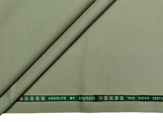 Raymond Luxolite 70% Wool Super 120s Suiting Fabric (Light Green, Plain Weave)