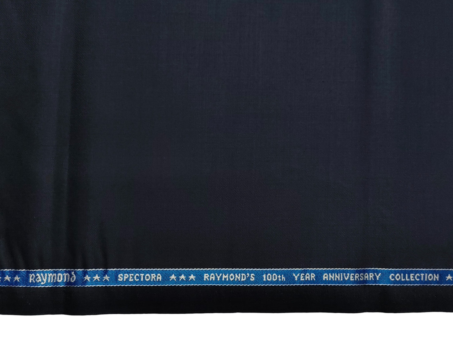 Raymond Spectora Super 140s Merino Wool Blend - 100th Year Anniversary Collection Suiting Fabric (Navy Blue, Plain Weave)