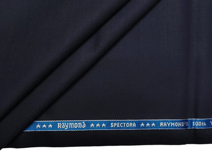 Raymond Spectora Super 140s Merino Wool Blend - 100th Year Anniversary Collection Suiting Fabric (Navy Blue, Plain Weave)