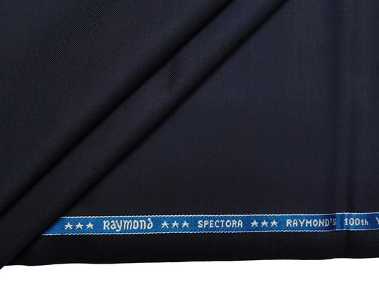 Raymond Spectora Super 140s Merino Wool Blend - 100th Year Anniversary Collection Suiting Fabric (Navy Blue, Plain Weave)