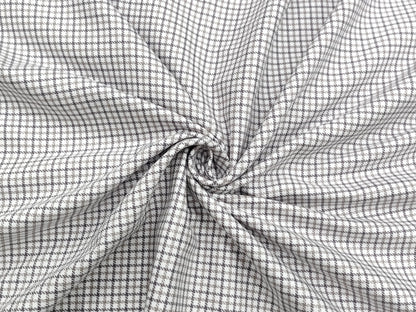 Vercelli Italy 2/100s Finest Supima Cotton Shirting Fabric (White , Beige And Brown , Checks)