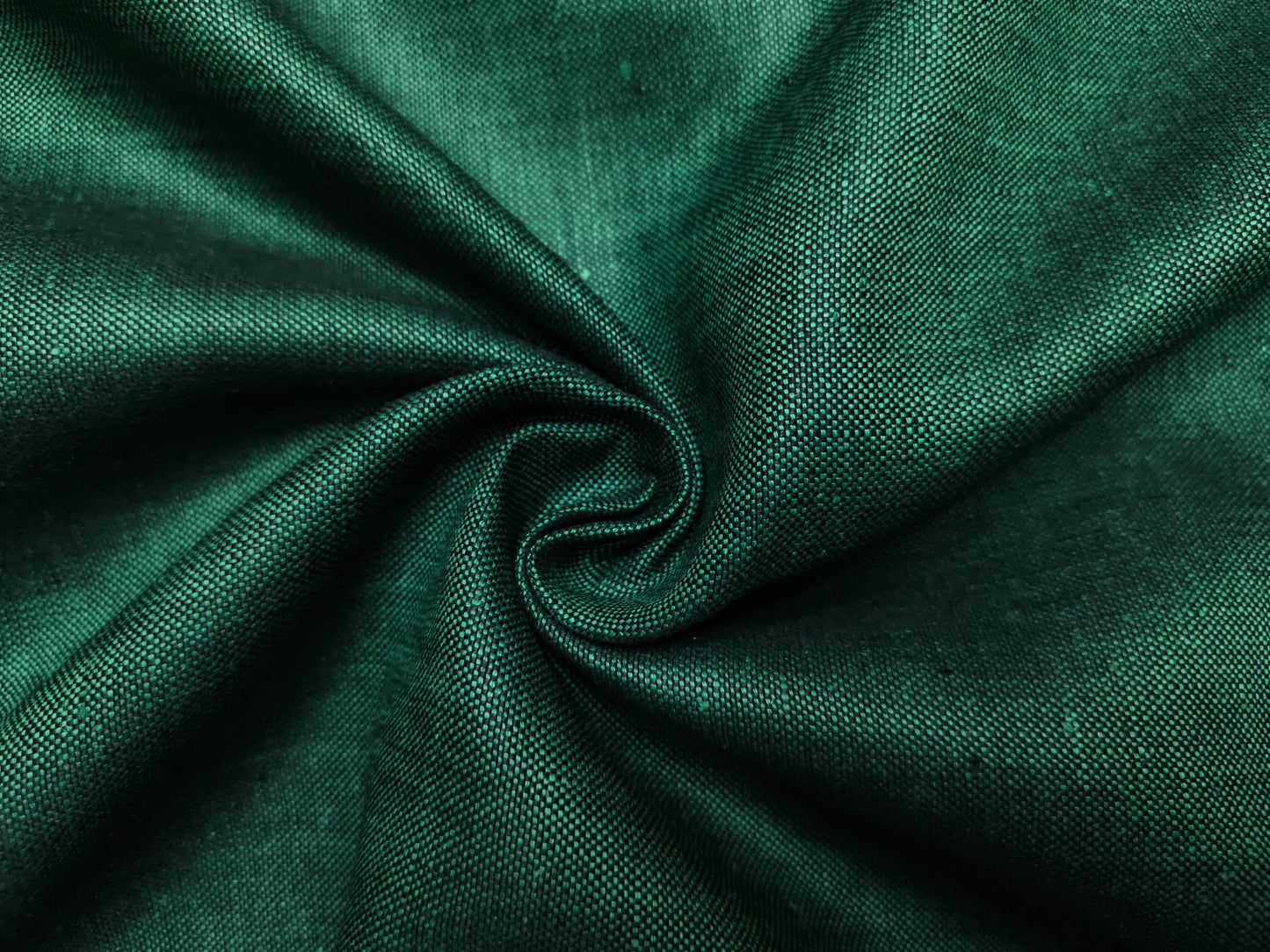 Linen Club 100% Pure European Linen Suiting Suiting Fabric (Dark Green, Plain )