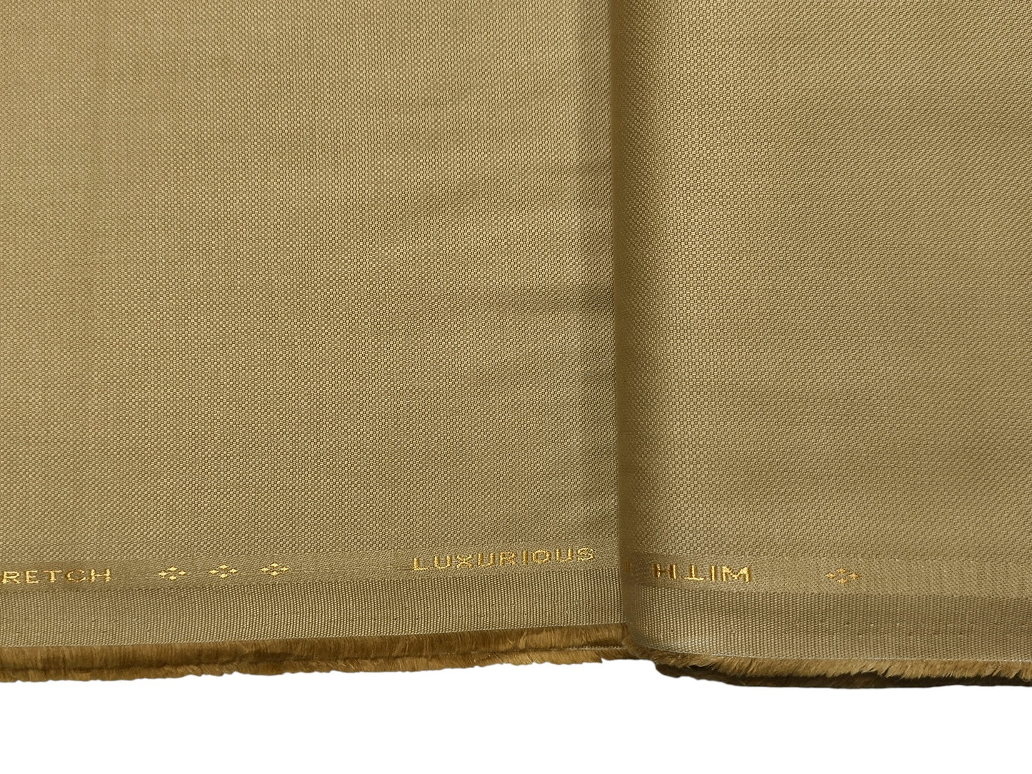 Dickens And Browne 100% Cotton Stretched Textured Suiting Fabric (Golden Beige Textured)