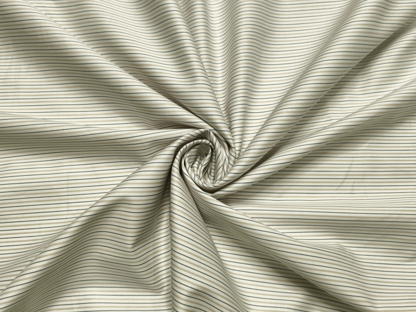 Giza House By Soktas 100% Premium Giza Cotton Shirting Fabric (White Yellow & Grey Stripes)