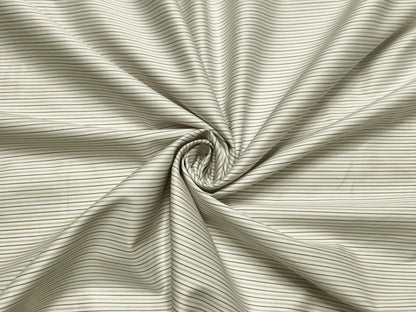 Giza House By Soktas 100% Premium Giza Cotton Shirting Fabric (White Yellow & Grey Stripes)