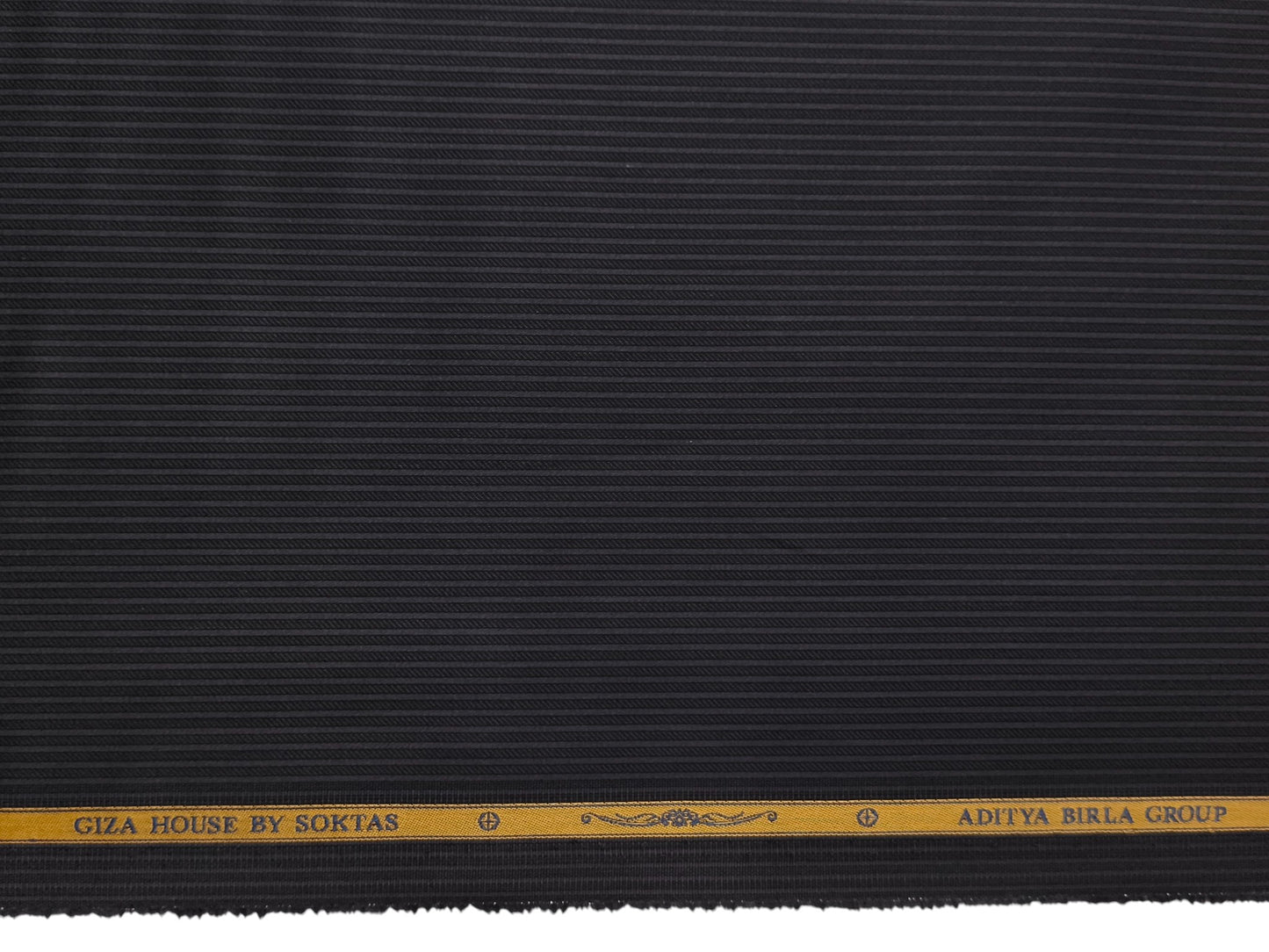 Giza House By Soktas 100% Premium Giza Cotton Shirting Fabric (Black, Stripes)