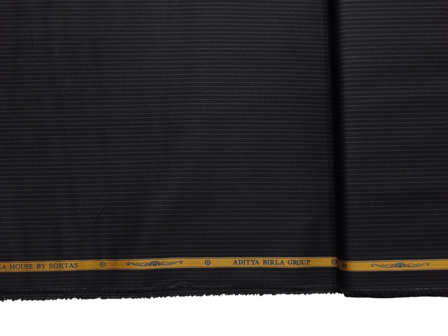 Giza House By Soktas 100% Premium Giza Cotton Shirting Fabric (Black, Stripes)