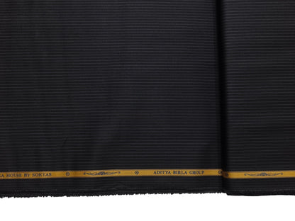Giza House By Soktas 100% Premium Giza Cotton Shirting Fabric (Black, Stripes)