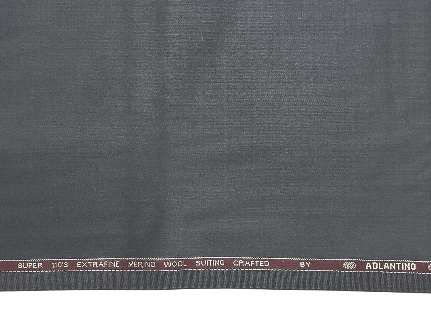 Adlantino Super 110s Extrafine Merino Wool Blended Suiting Fabric (Dark Steel Grey, Plain)