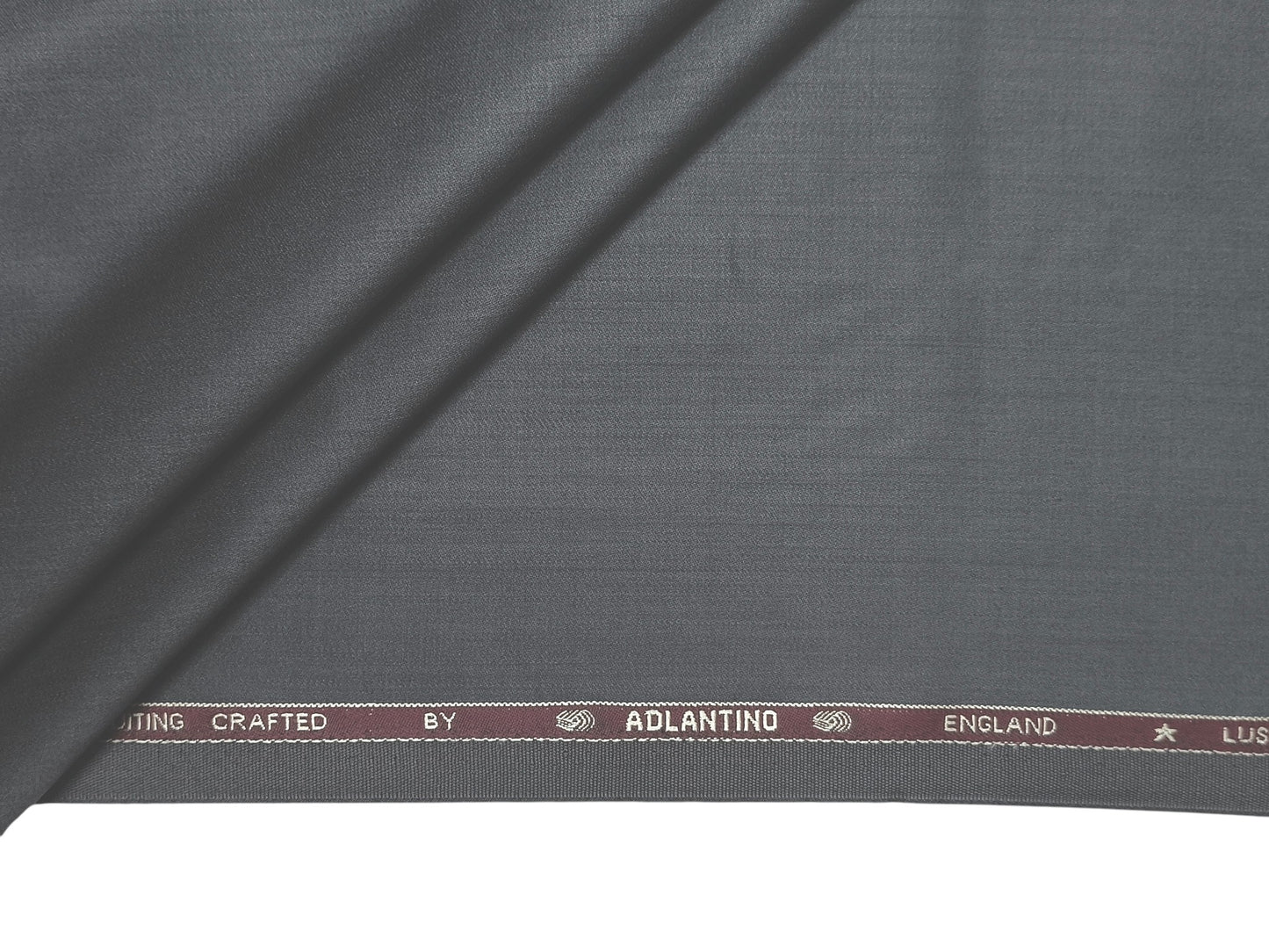 Adlantino Super 110s Extrafine Merino Wool Blended Suiting Fabric (Dark Steel Grey, Plain)