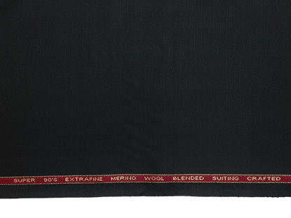 Adlantino Super 90s Extrafine Merino Wool Blended Suiting Fabric (Dark Grey, Plain)