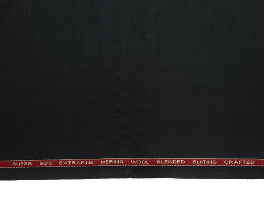 Adlantino Super 90s Extrafine Merino Wool Blended Suiting Fabric (Dark Grey, Plain)