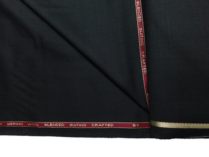 Adlantino Super 90s Extrafine Merino Wool Blended Suiting Fabric (Dark Grey, Plain)