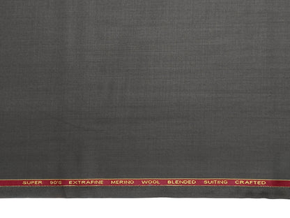 Adlantino Super 90s Extrafine Merino Wool Blended Suiting Fabric (Smoke Grey Plain)