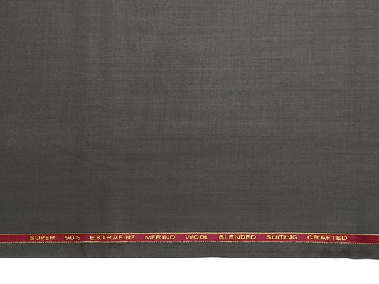 Adlantino Super 90s Extrafine Merino Wool Blended Suiting Fabric (Smoke Grey Plain)