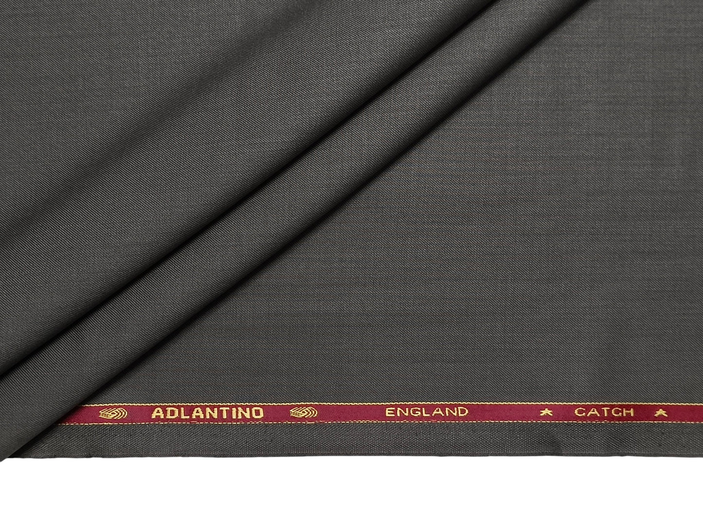 Adlantino Super 90s Extrafine Merino Wool Blended Suiting Fabric (Smoke Grey Plain)