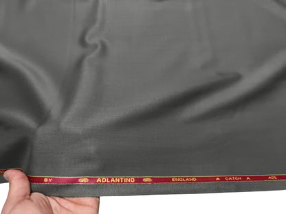 Adlantino Super 90s Extrafine Merino Wool Blended Suiting Fabric (Smoke Grey Plain)