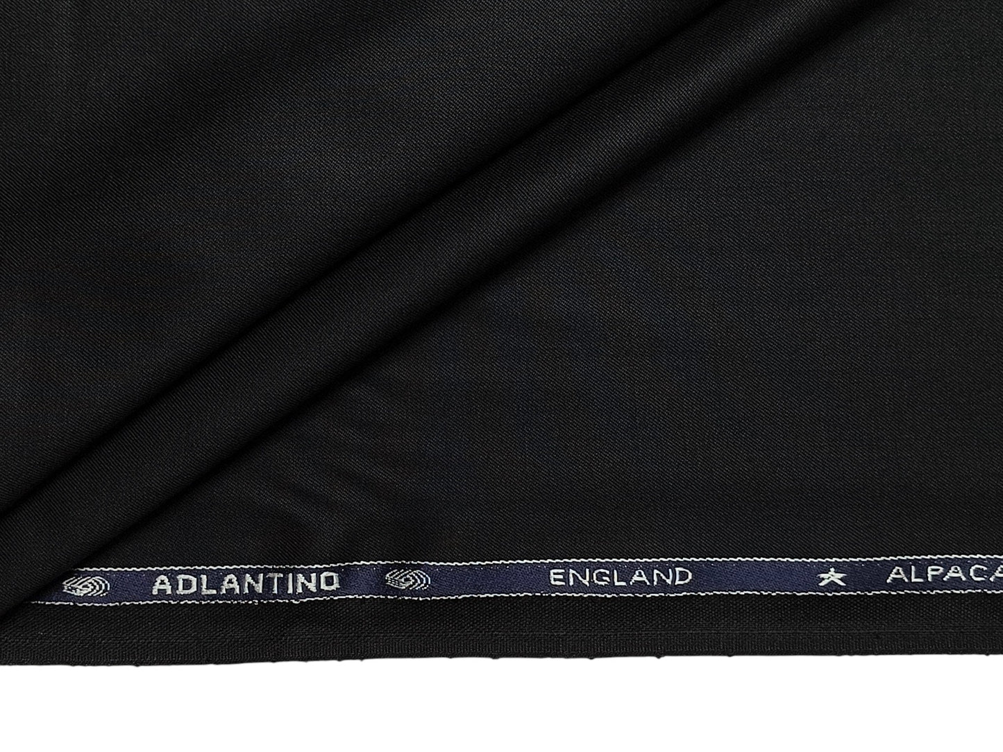 Adlantino Super 110s Extrafine Merino Wool Blended Suiting Fabric (Noir Charcoal, Plain)