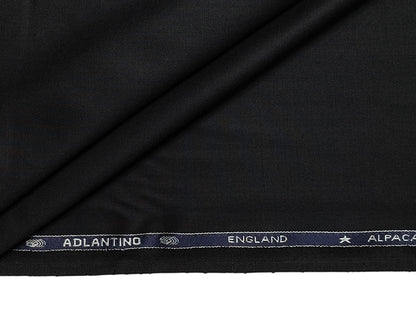 Adlantino Super 110s Extrafine Merino Wool Blended Suiting Fabric (Noir Charcoal, Plain)
