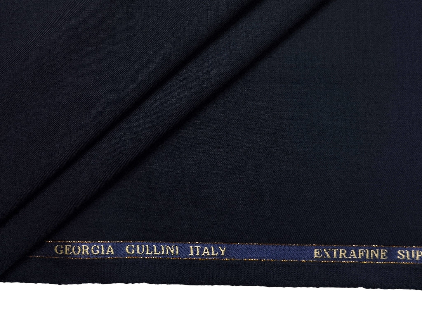 Georgia Gullini Extrafine Super 120s Wool Blended Suiting Fabric (Deep Navy Blue, Plain)