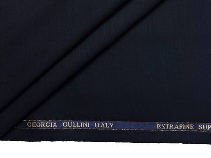 Georgia Gullini Extrafine Super 120s Wool Blended Suiting Fabric (Deep Navy Blue, Plain)