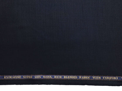 Georgia Gullini Extrafine Super 120s Wool Blended Suiting Fabric (Deep Navy Blue, Plain)