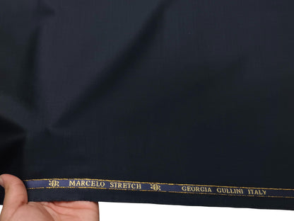 Georgia Gullini Extrafine Super 120s Wool Blended Suiting Fabric (Deep Navy Blue, Plain)