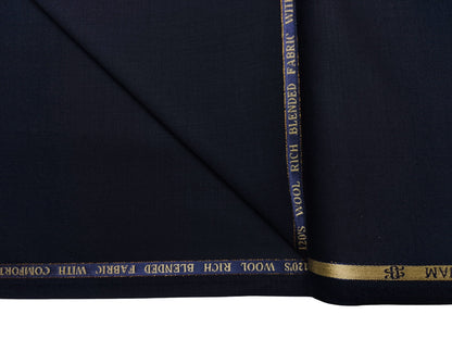 Georgia Gullini Extrafine Super 120s Wool Blended Suiting Fabric (Deep Navy Blue, Plain)