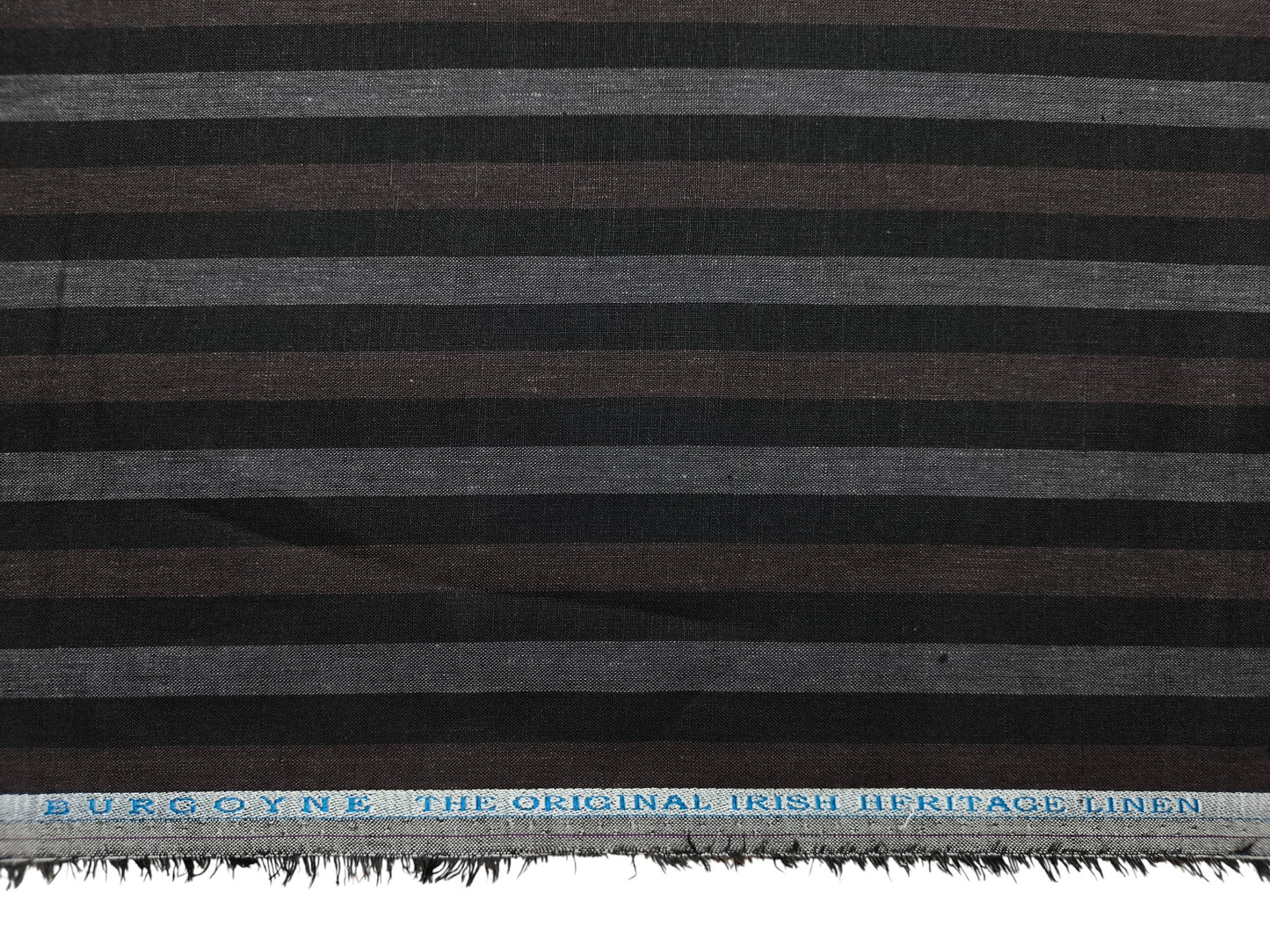Burgoyne The Original Irish Heritage Linen Shirting Fabric (Black , Brown and Charcoal, Stripes)