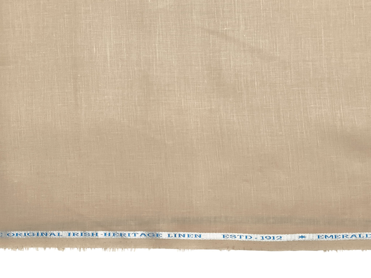 Burgoyne Emerald The Original Irish Heritage Linen Shirting Fabric (Sandy Beige, Plain)