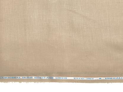 Burgoyne Emerald The Original Irish Heritage Linen Shirting Fabric (Sandy Beige, Plain)