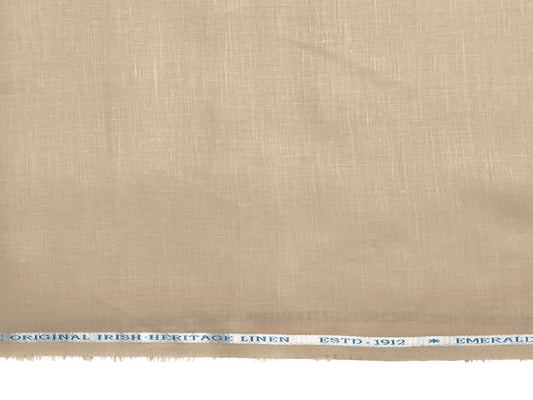 Burgoyne Emerald The Original Irish Heritage Linen Shirting Fabric (Sandy Beige, Plain)